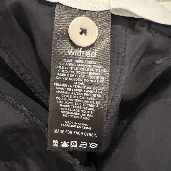 Aritzia Wilfred Effortless Pants Womens 12 Black Crop High Rise Wide Leg Trouser - Picture 10 of 16